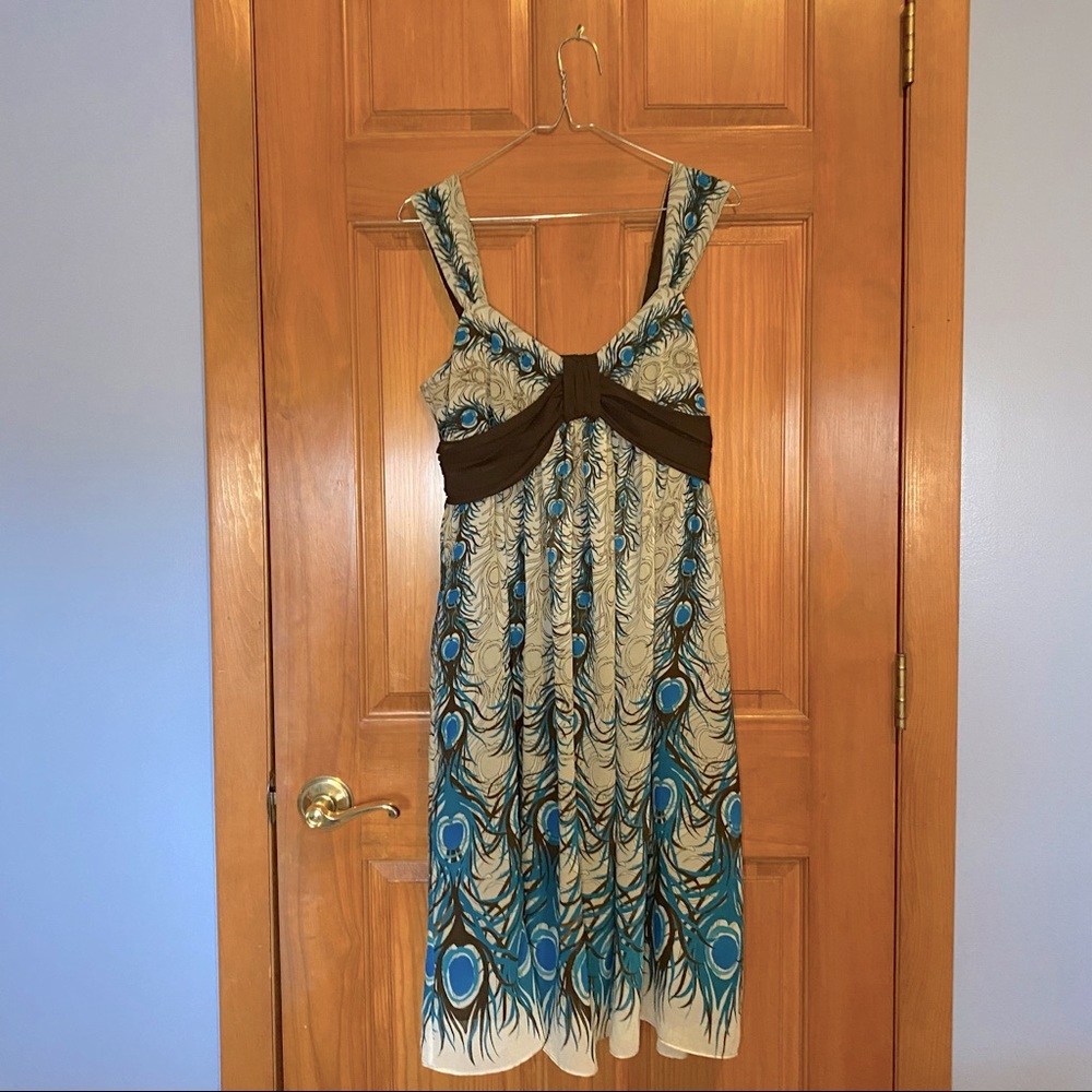 Peacock patterned dress